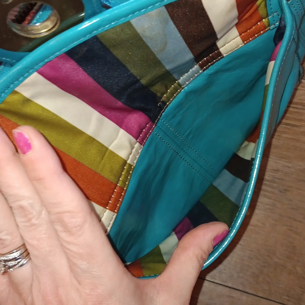 Coach Y2k Luci Dome Legacy Turquoise Satchel - Picture 11 of 16